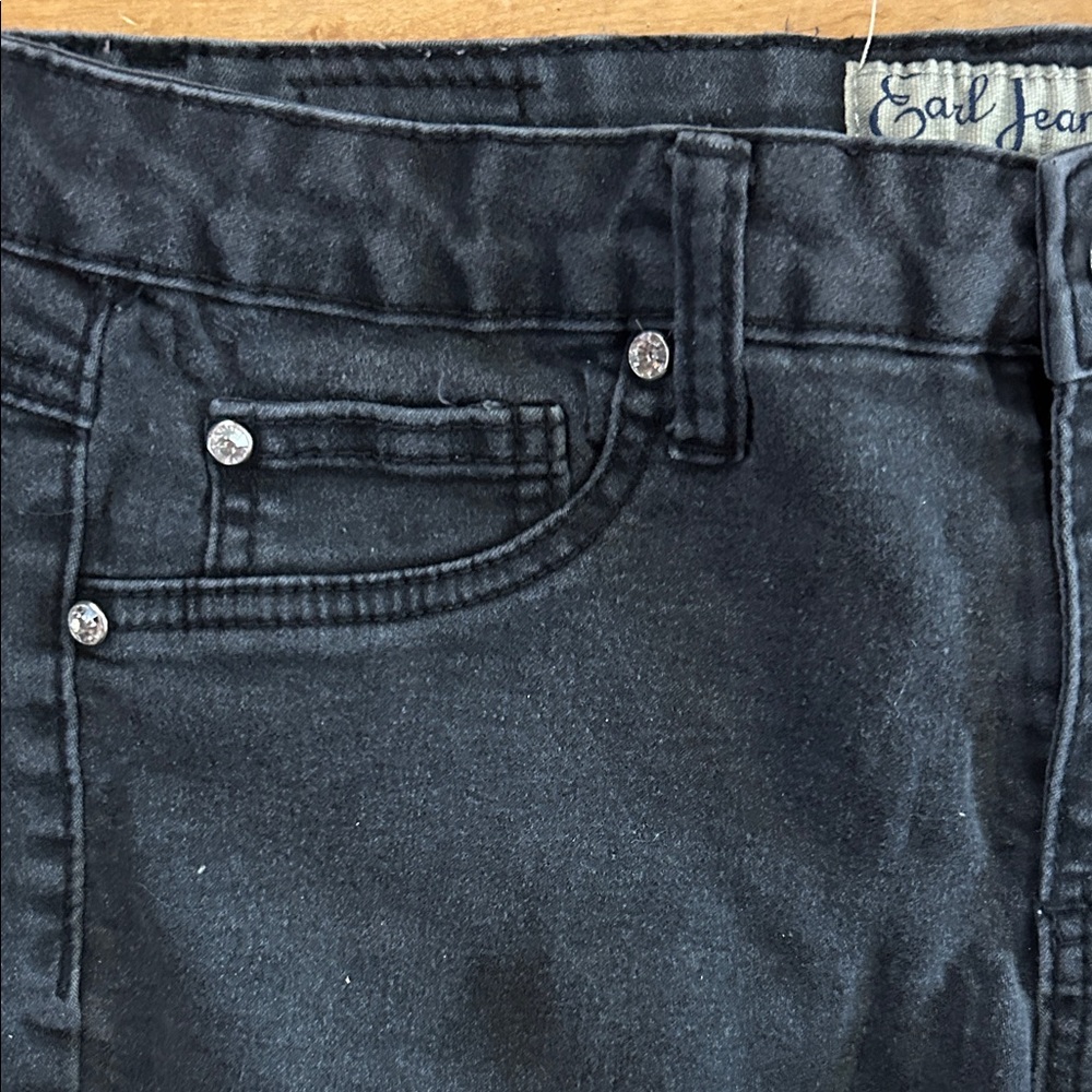 Earl Jeans Women's Charcoal Straight Leg Denim - Picture 3 of 8